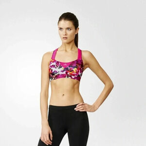 Adidas GT Supernova Green Print‎ and Mesh Logo Sports Bra Size Small (8/10)